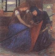 Elizabeth Siddal A Lady Affixing a Pennant to a Knight's Spear painting